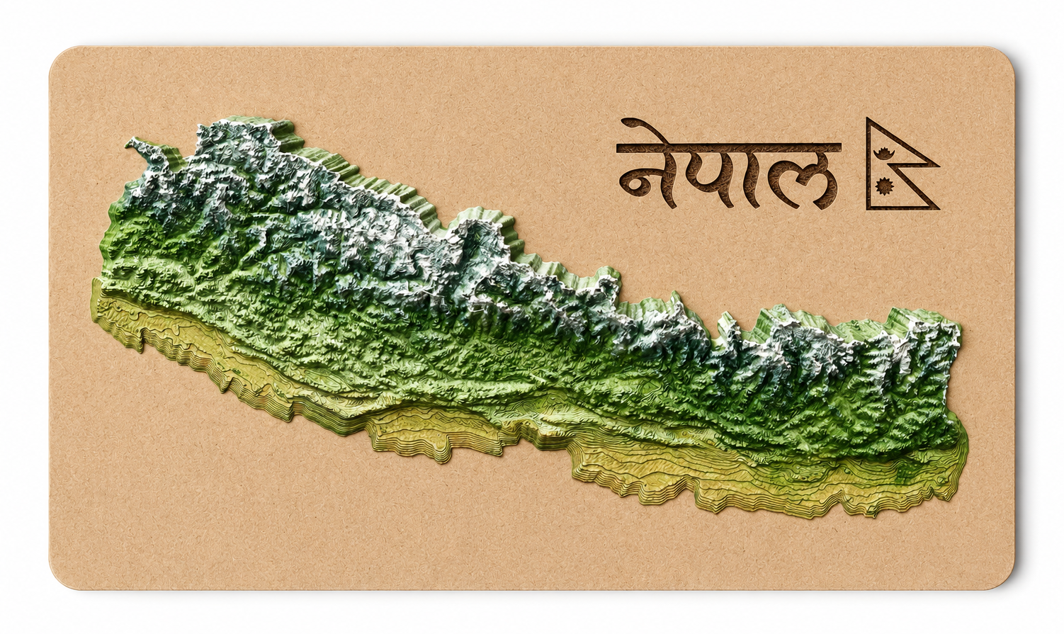 3D-printed relief map of Nepal